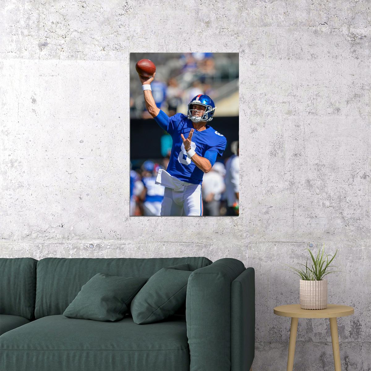 New York Giants Daniel Jones American Football Player Poster Wall Art Print Home Wall Decor