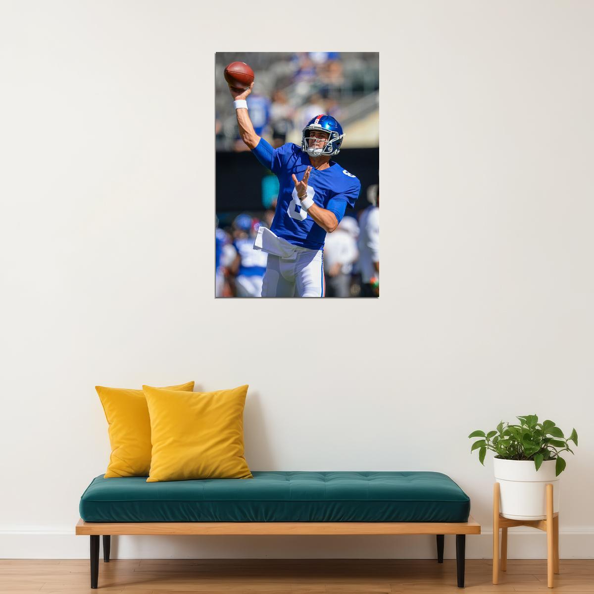 New York Giants Daniel Jones American Football Player Poster Wall Art Print Home Wall Decor