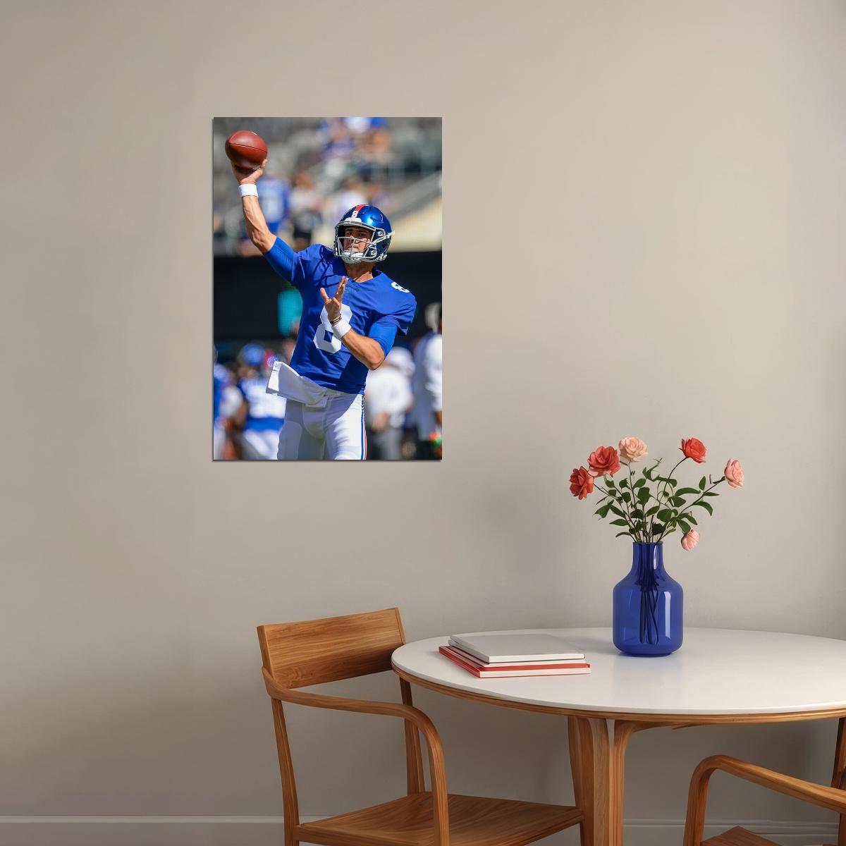 New York Giants Daniel Jones American Football Player Poster Wall Art Print Home Wall Decor