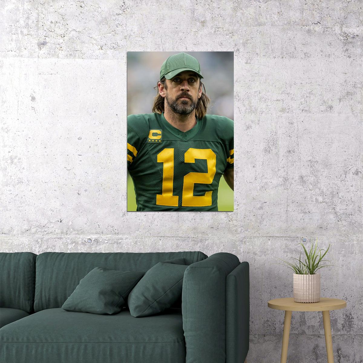 Green Bay Packers Aaron Rodgers American Football Player Poster Wall Art Print Home Wall Decor - xonomax