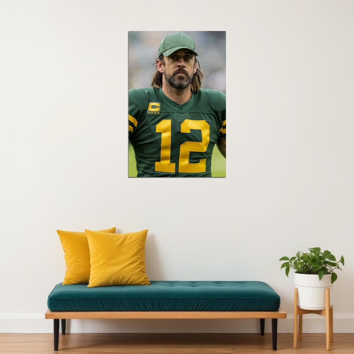 Green Bay Packers Aaron Rodgers American Football Player Poster Wall Art Print Home Wall Decor - xonomax