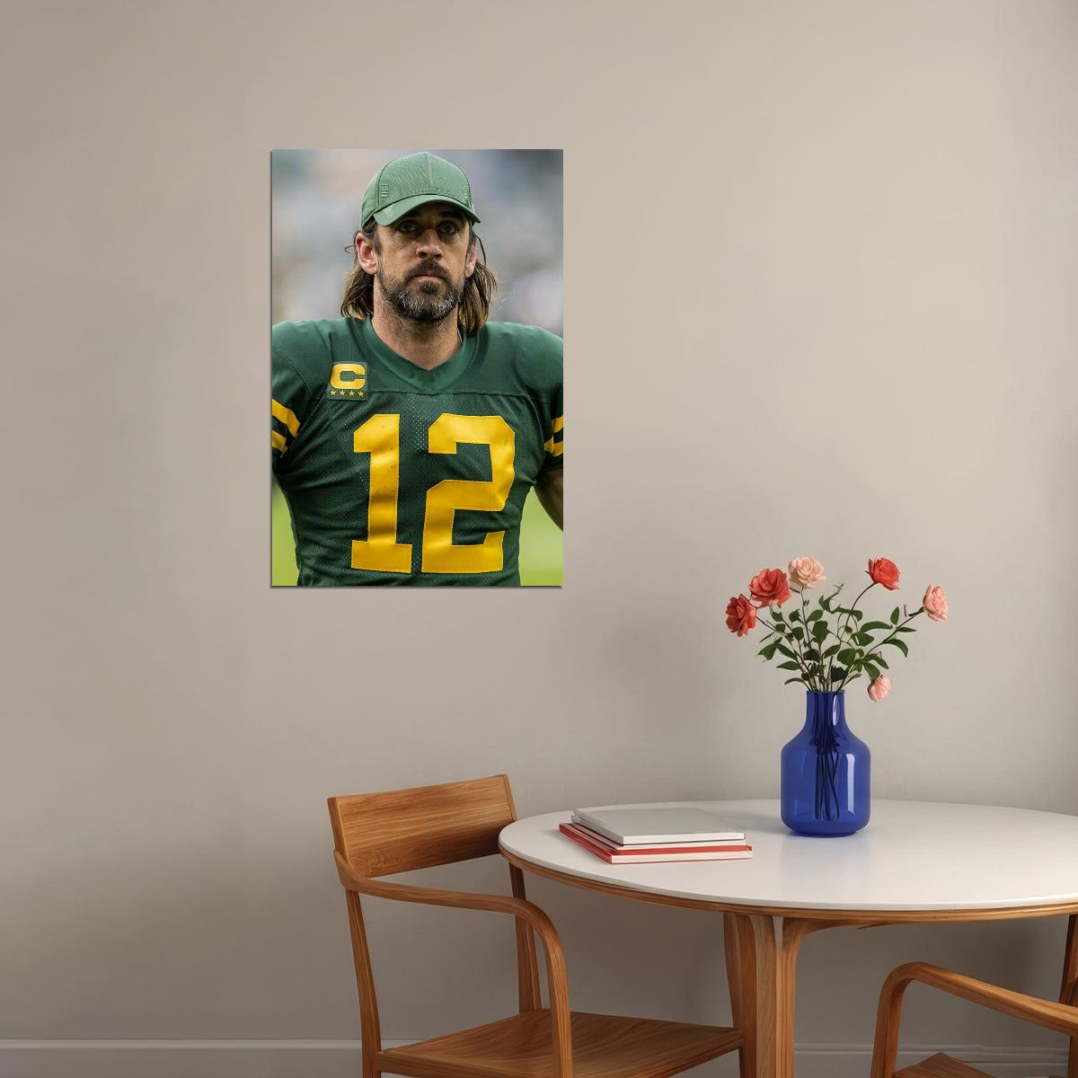 Green Bay Packers Aaron Rodgers American Football Player Poster Wall Art Print Home Wall Decor - xonomax