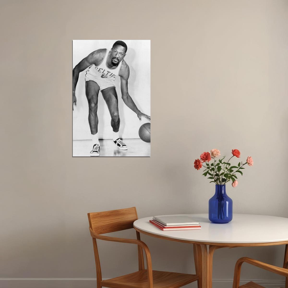 Bill Russell Most Valuable Player Memorial Boston Basketballer Poster Wall Art Print Home Wall Decor - xonomax