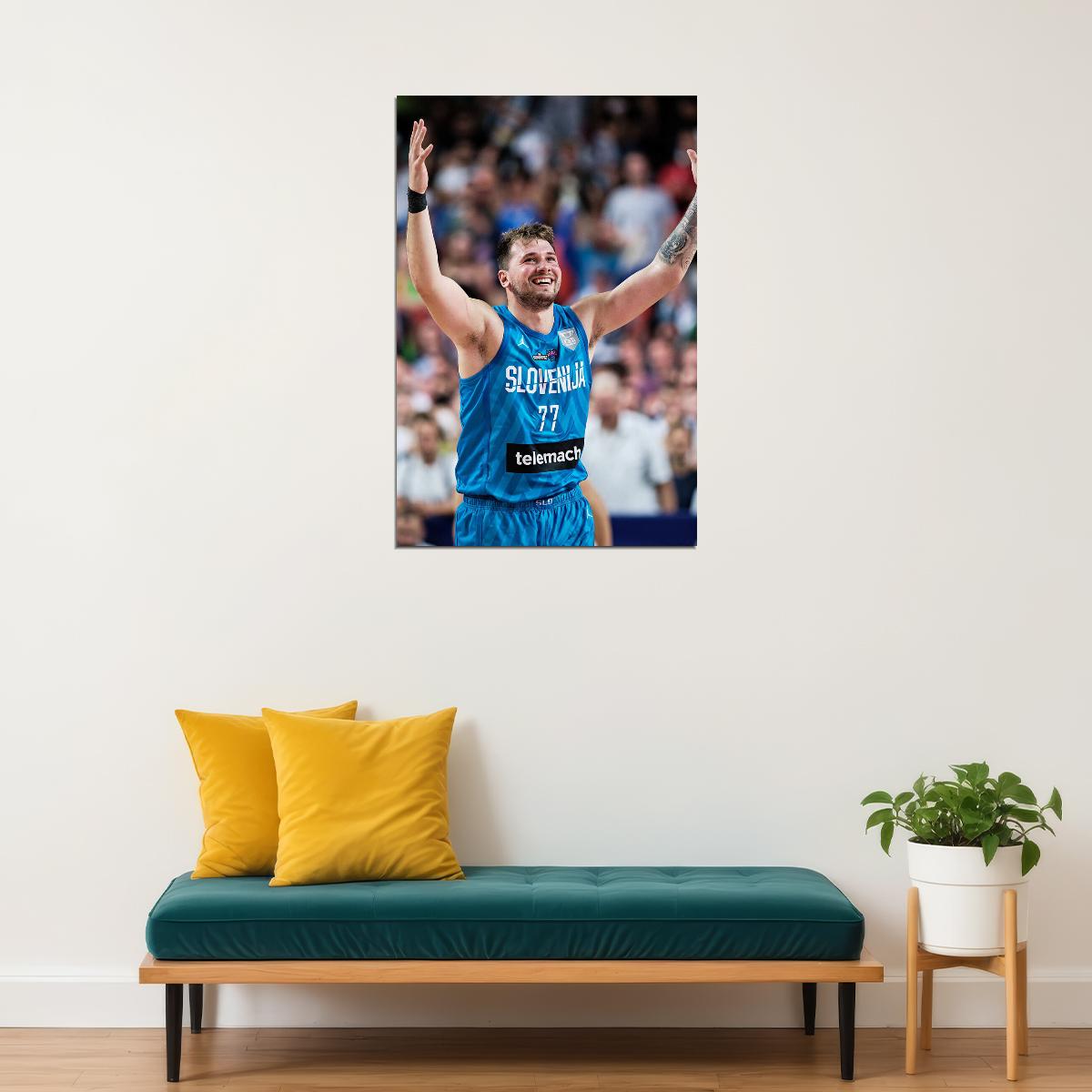 Luka Doncic Slovenija Professional Basketball Sports Poster Wall Art Print Home Wall Decor - xonomax