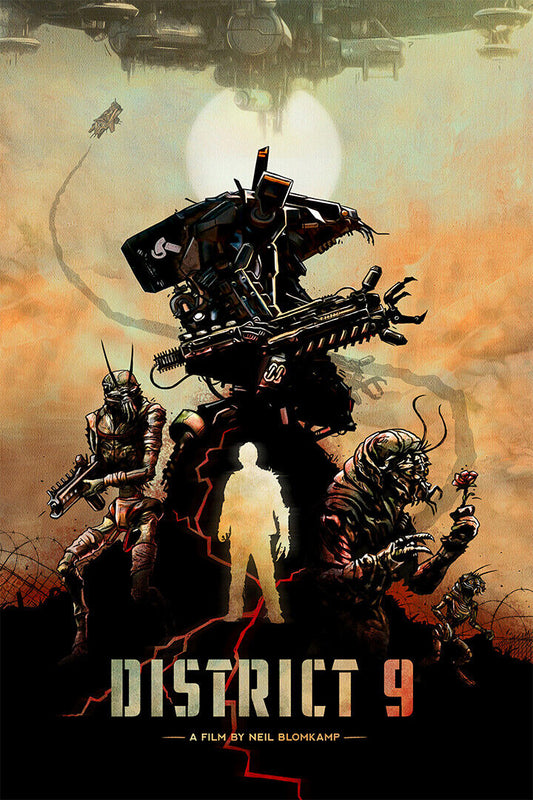 District 9 Vintage Classic Action Movie Poster Wall Art Print Home Wall Decor - xonomax