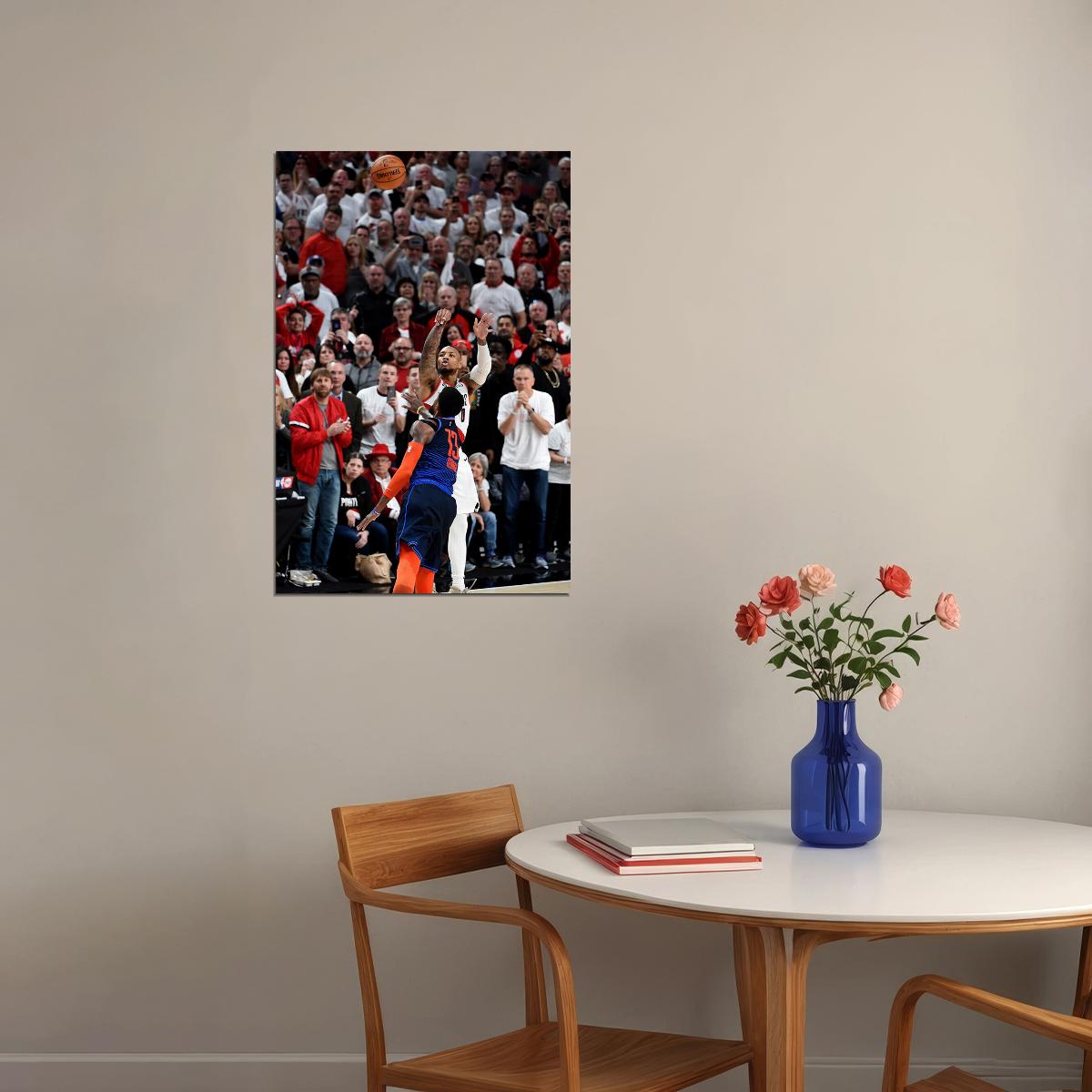 Damian Lillard Buzzer Beater Basketball Poster Wall Art Print Home Wall Decor - xonomax