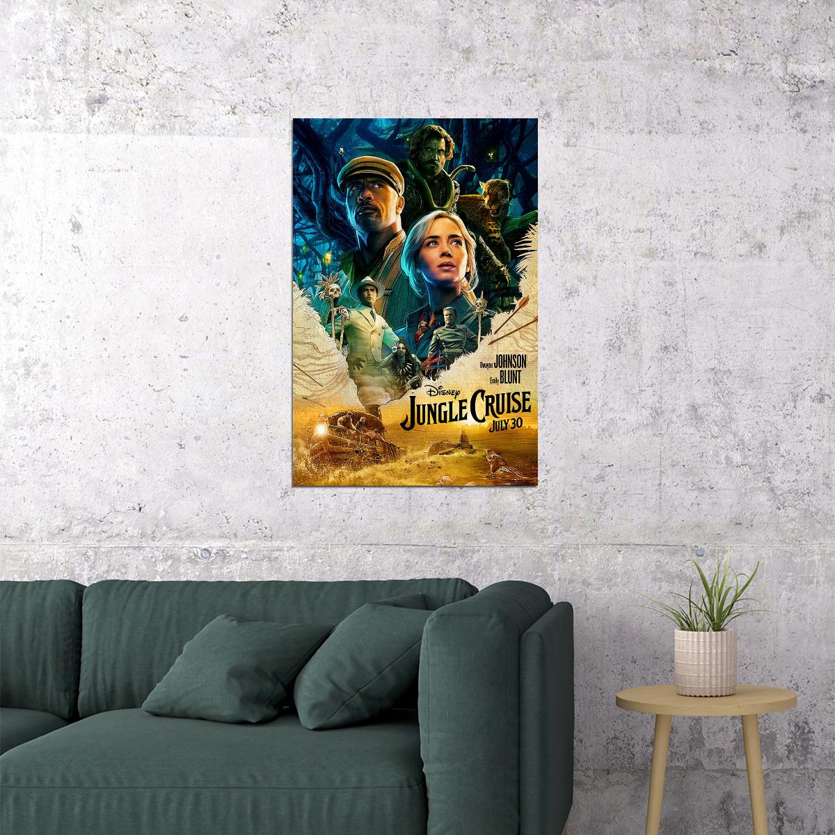 Jungle Cruise Full Character Movie 2021 Artist Dwayne Poster Wall Art Print Home Wall Decor - xonomax