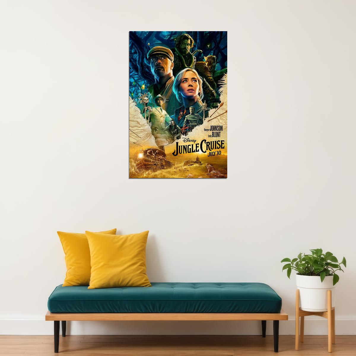 Jungle Cruise Full Character Movie 2021 Artist Dwayne Poster Wall Art Print Home Wall Decor - xonomax