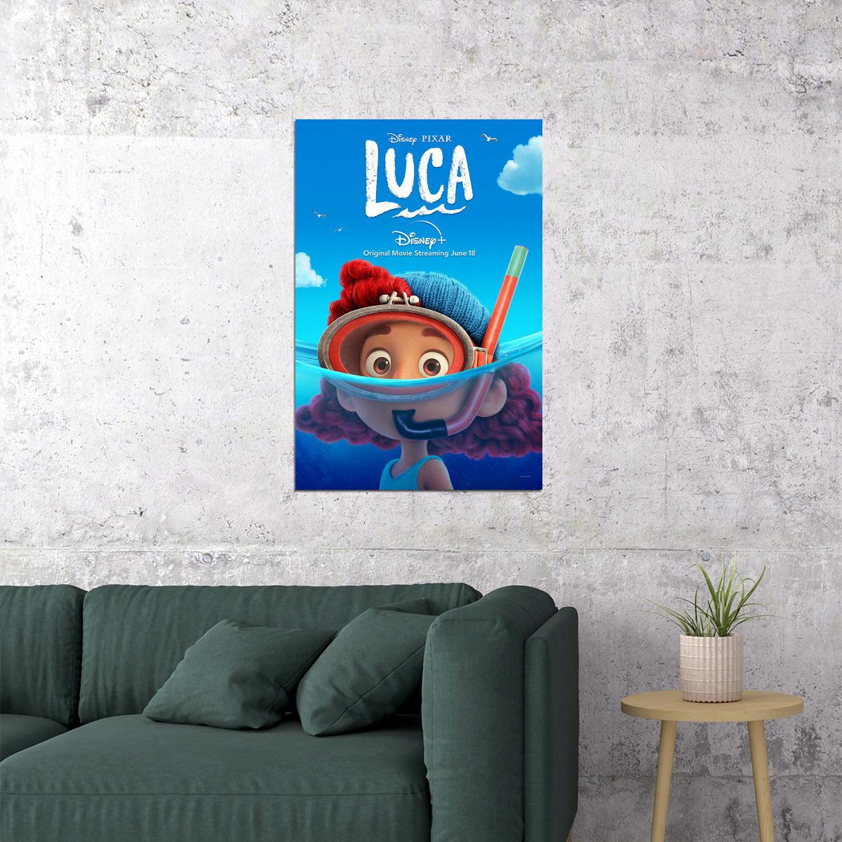 Luca Full Character Movie 2021 Sea Red Comedy Poster Wall Art Print Home Wall Decor - xonomax