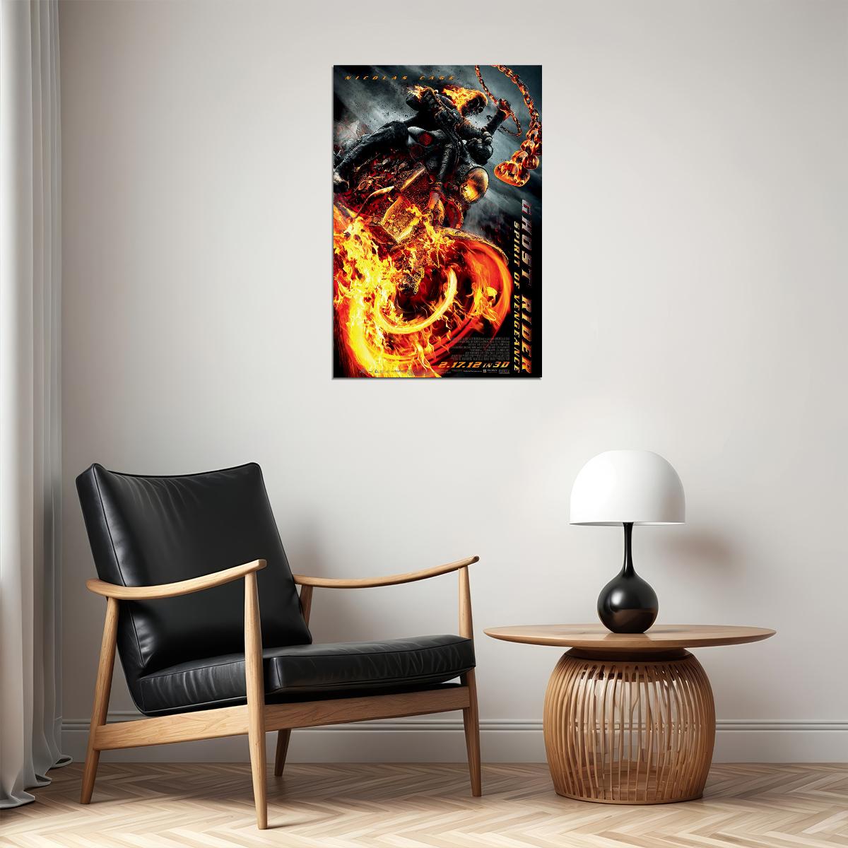Ghost Rider Movie Vengeance Flame Action Thriller Poster Wall Art Print Home Wall Decor - xonomax