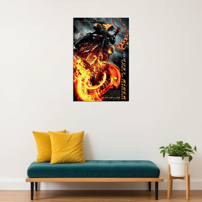 Ghost Rider Movie Vengeance Flame Action Thriller Poster Wall Art Print Home Wall Decor - xonomax