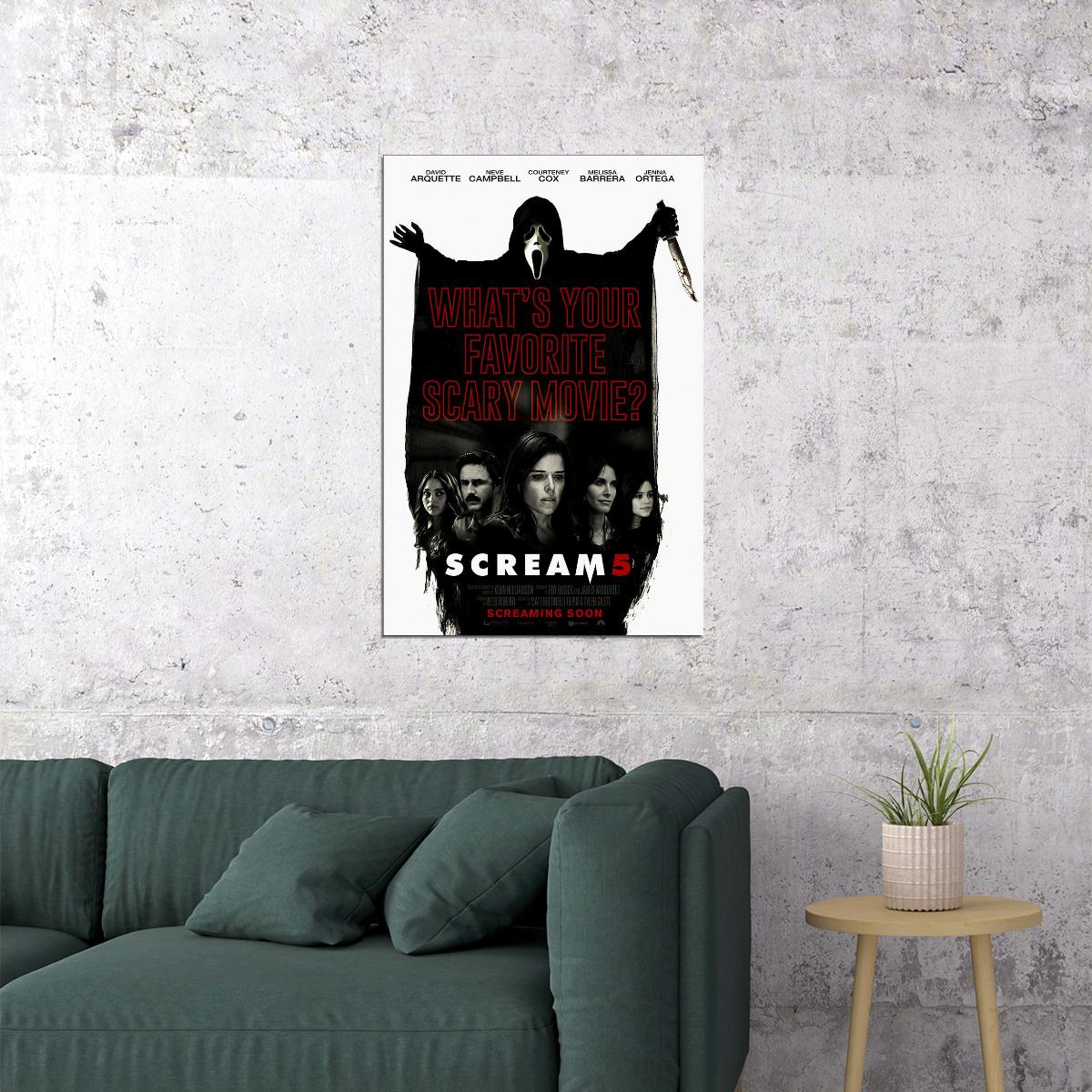 Scream 5 Movie Action Thriller Mystery Horror Poster Wall Art Print Home Wall Decor