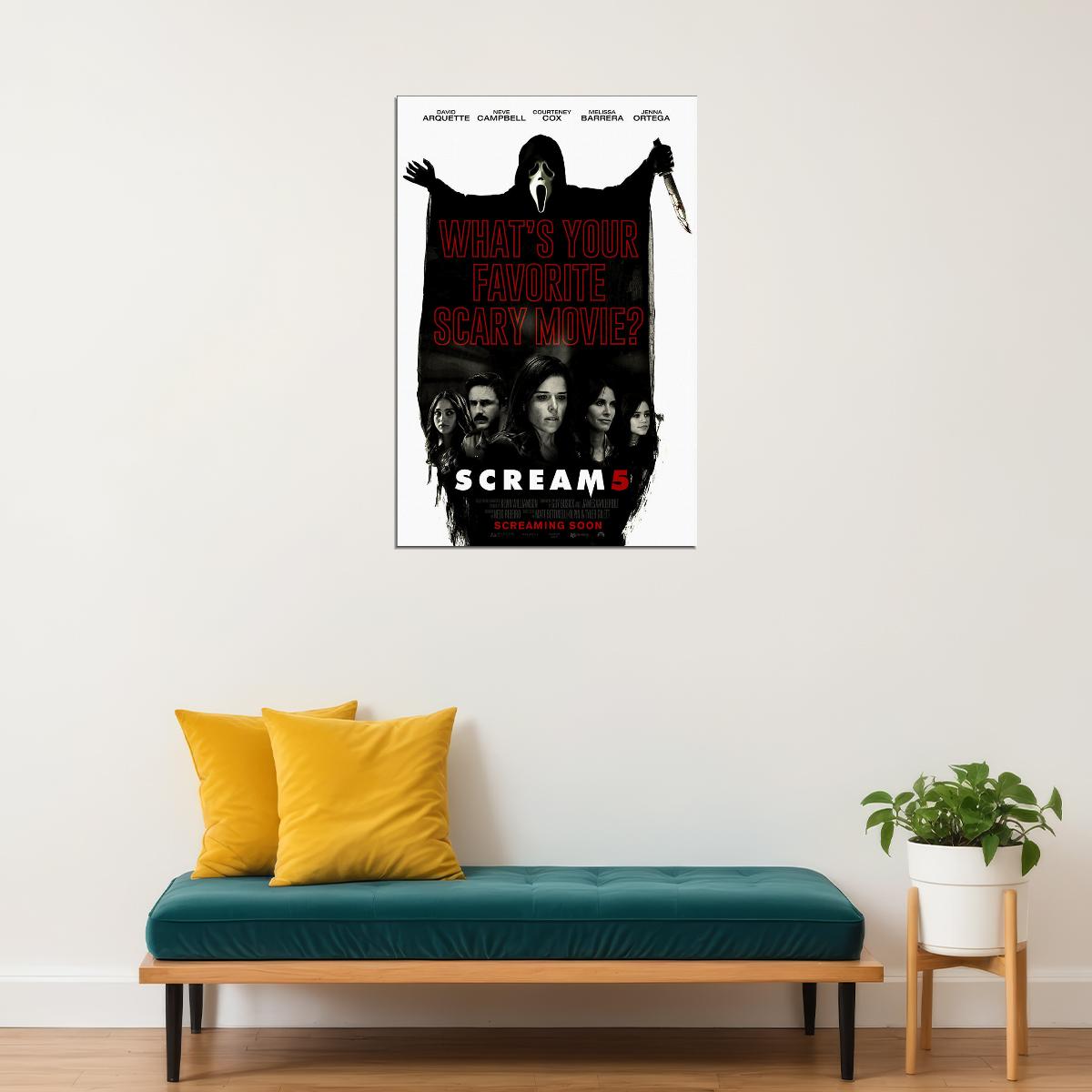 Scream 5 Movie Action Thriller Mystery Horror Poster Wall Art Print Home Wall Decor