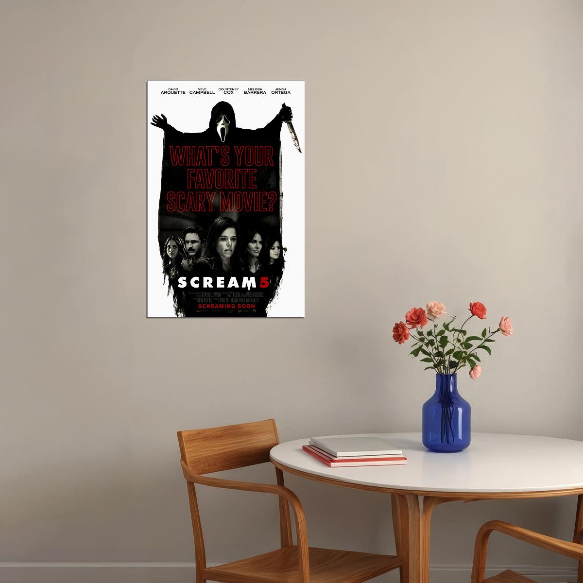 Scream 5 Movie Action Thriller Mystery Horror Poster Wall Art Print Home Wall Decor