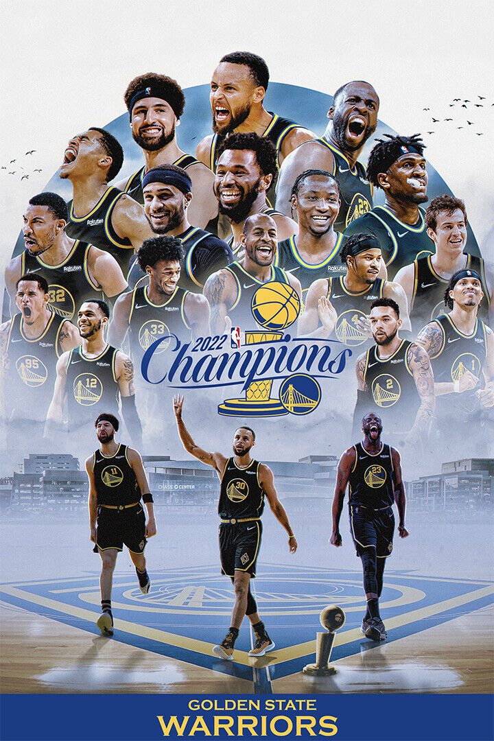 Golden State Warriors Champions Team 2022 Poster Wall Art Print Home Wall Decor - xonomax
