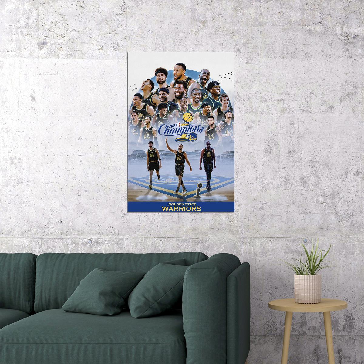 Golden State Warriors Champions Team 2022 Poster Wall Art Print Home Wall Decor - xonomax