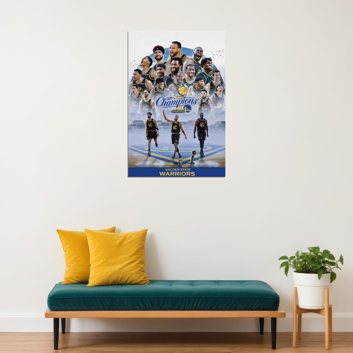 Golden State Warriors Champions Team 2022 Poster Wall Art Print Home Wall Decor - xonomax