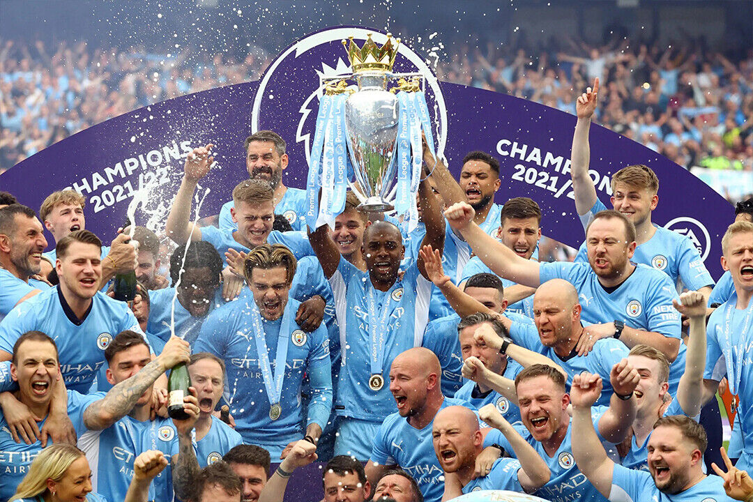 Manchester Team League Champions 2021/22 Poster Wall Art Print Home Wall Decor - xonomax