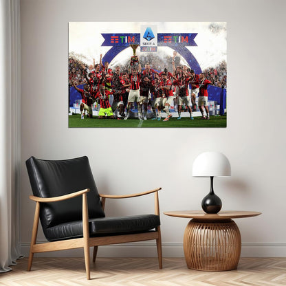 Milan 2021/22 Serie A Champions Football Poster Wall Art Print Home Wall Decor - xonomax
