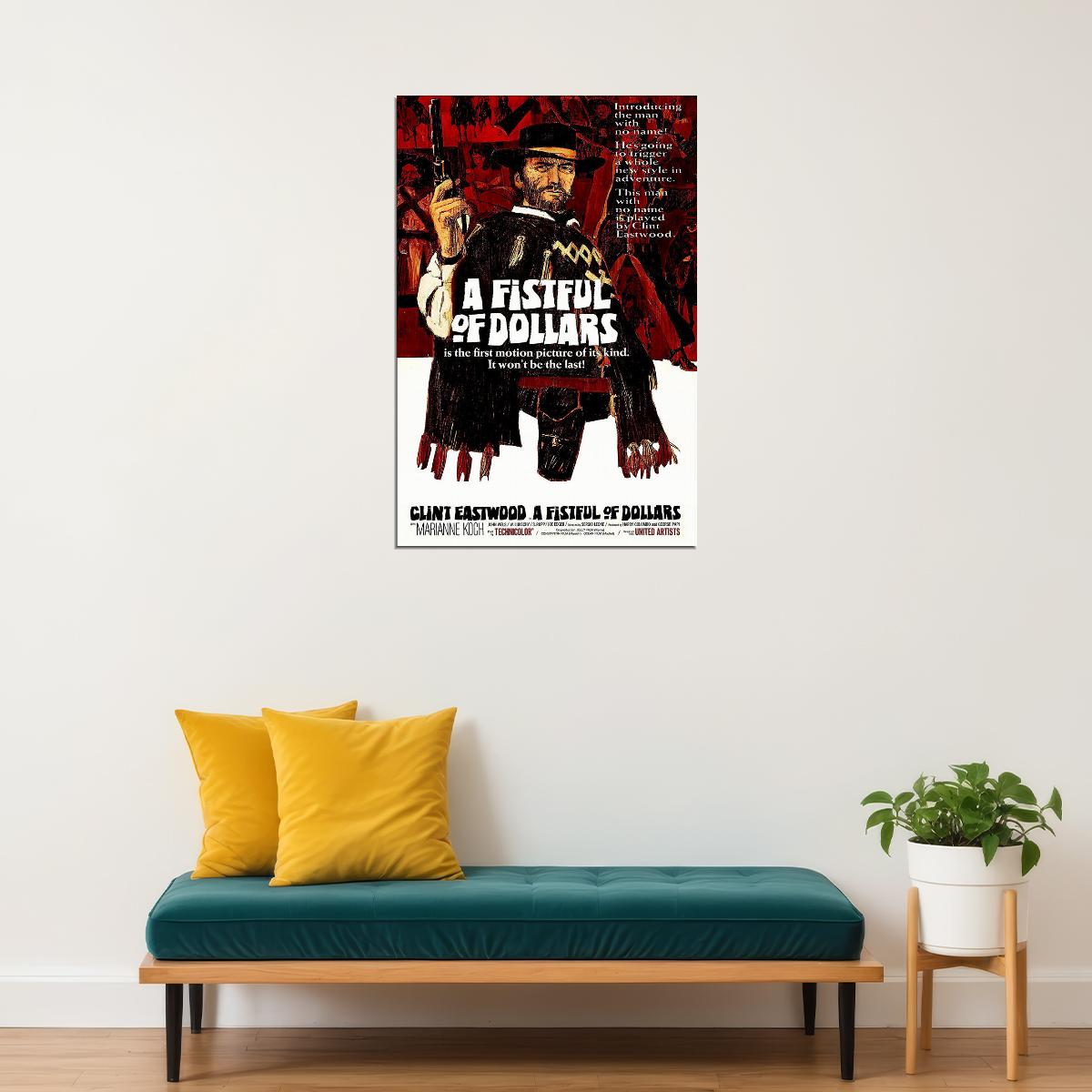 Clint Eastwood A Fistful Of Dollars Movie Printing Poster Wall Art Print Home Wall Decor - xonomax
