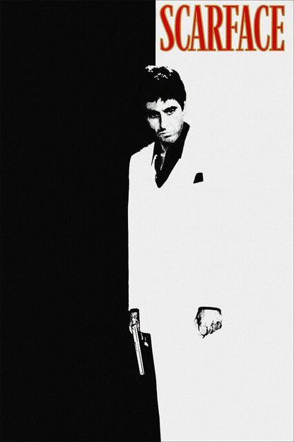 Scarface Movie Drama Crime Black And White Poster Wall Art Print Home Wall Decor