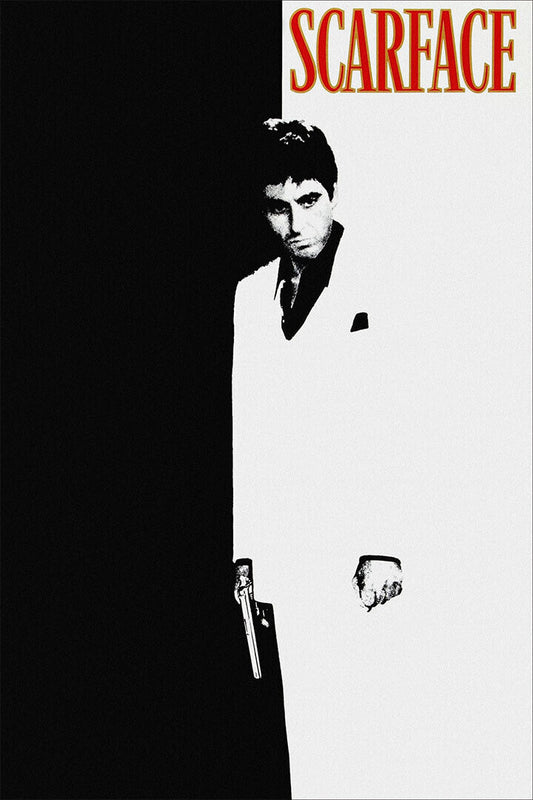 Scarface Movie Drama Crime Black And White Poster Wall Art Print Home Wall Decor
