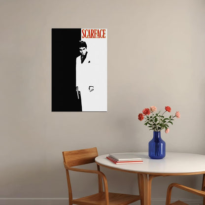 Scarface Movie Drama Crime Black And White Poster Wall Art Print Home Wall Decor