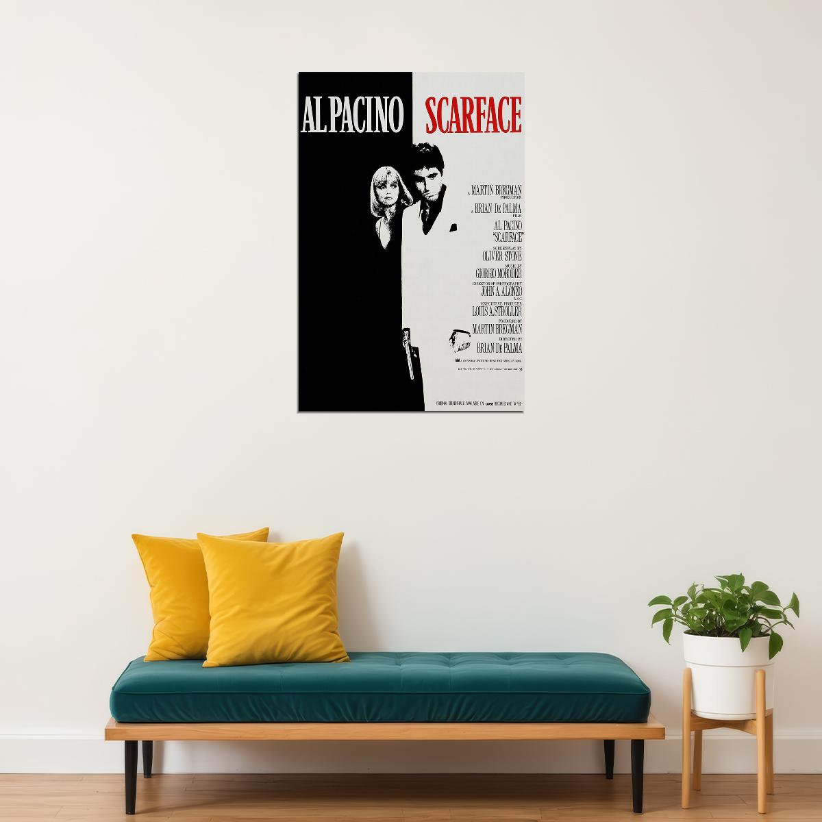 Scarface Movie Black And White Action Poster Wall Art Print Home Wall Decor