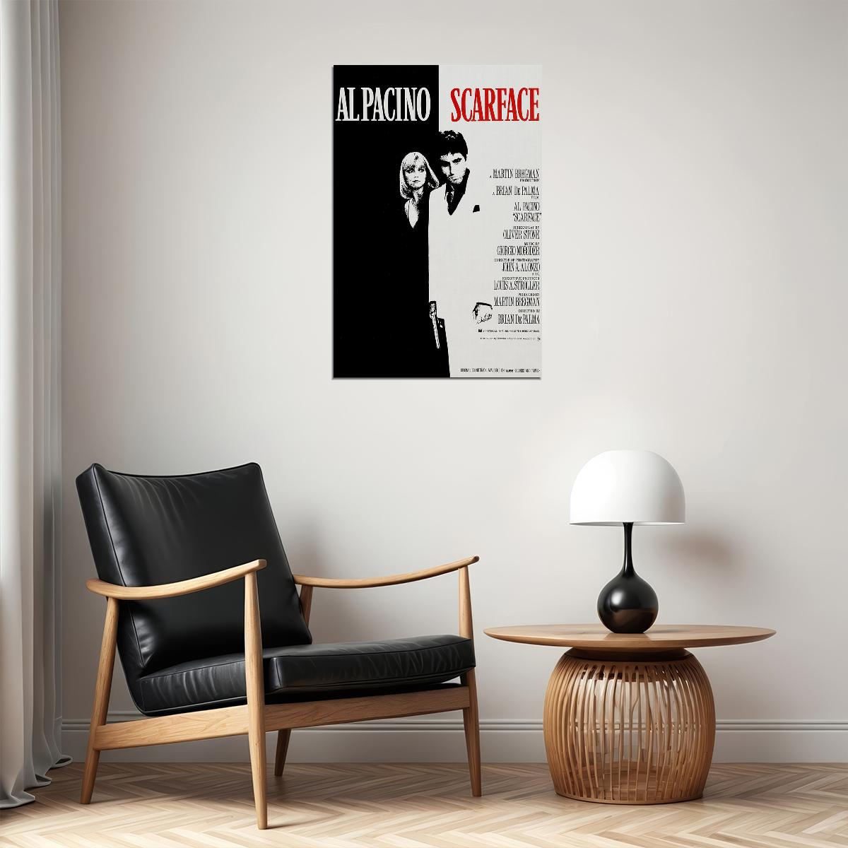 Scarface Movie Black And White Action Poster Wall Art Print Home Wall Decor