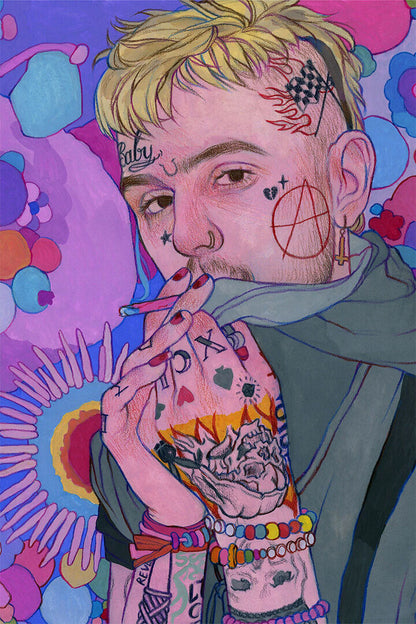 Lil Peep Music Songwriter Singer Musician Poster Wall Art Print Home Wall Decor - xonomax