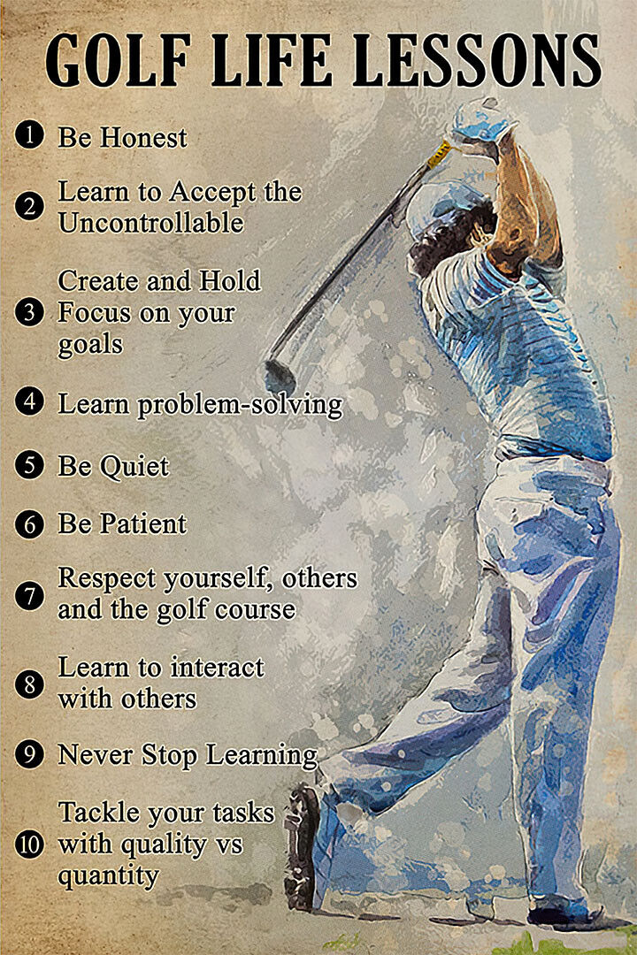 Golf Life Lessons Sport Atlethe Poster Wall Art Print Home Wall Decor