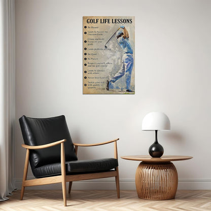 Golf Life Lessons Sport Atlethe Poster Wall Art Print Home Wall Decor