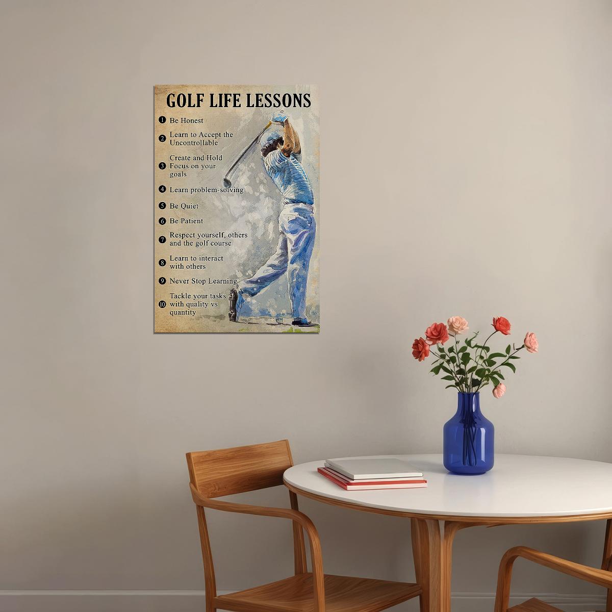 Golf Life Lessons Sport Atlethe Poster Wall Art Print Home Wall Decor