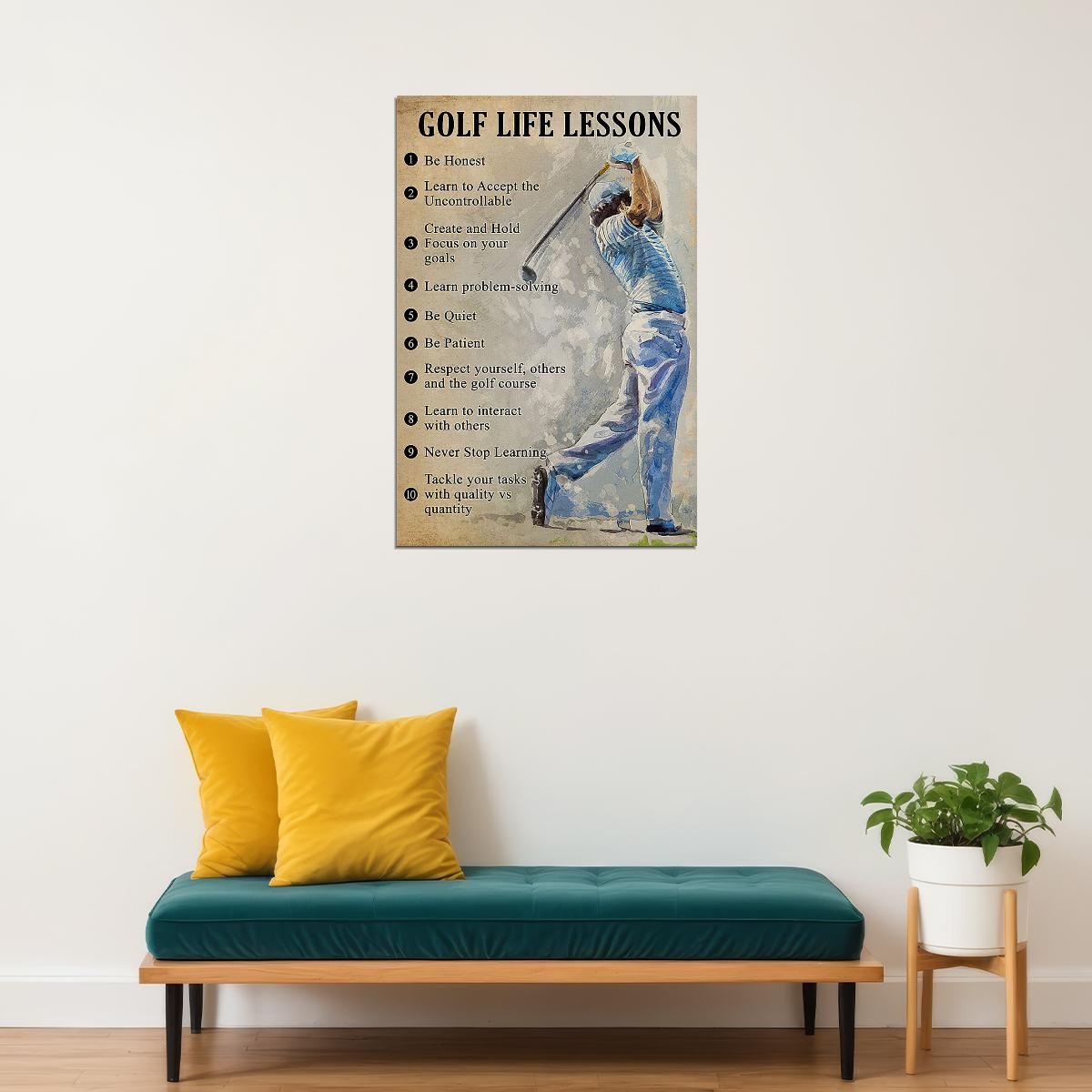 Golf Life Lessons Sport Atlethe Poster Wall Art Print Home Wall Decor