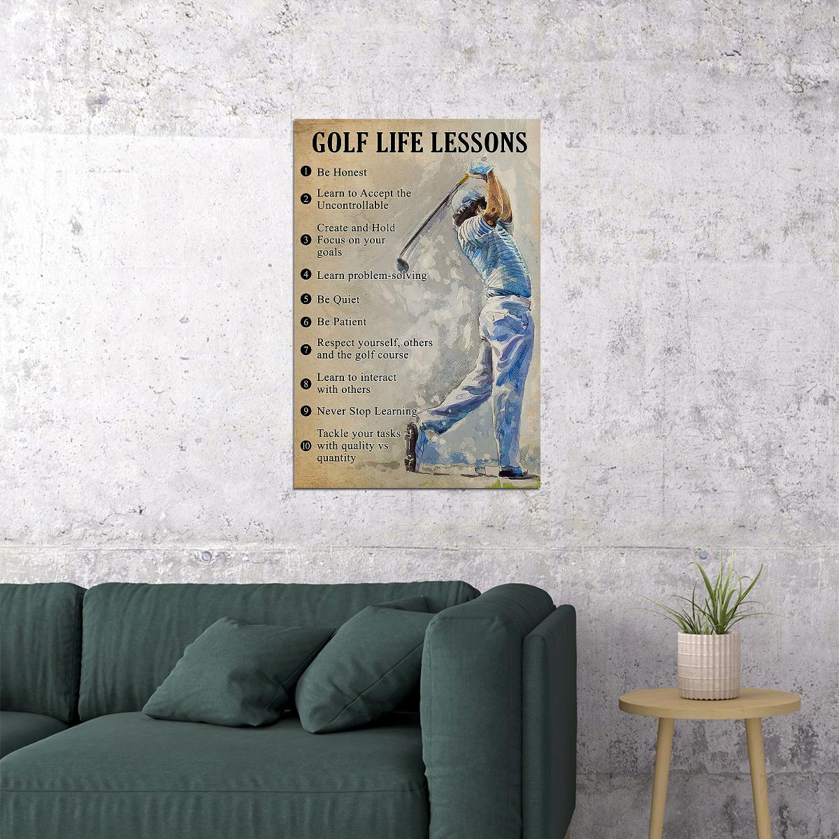 Golf Life Lessons Sport Atlethe Poster Wall Art Print Home Wall Decor