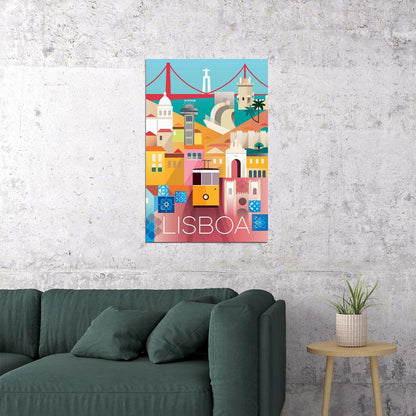 Lisbon Portugal Travel World City Poster Wall Art Print Home Wall Decor