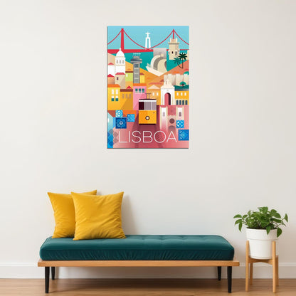 Lisbon Portugal Travel World City Poster Wall Art Print Home Wall Decor