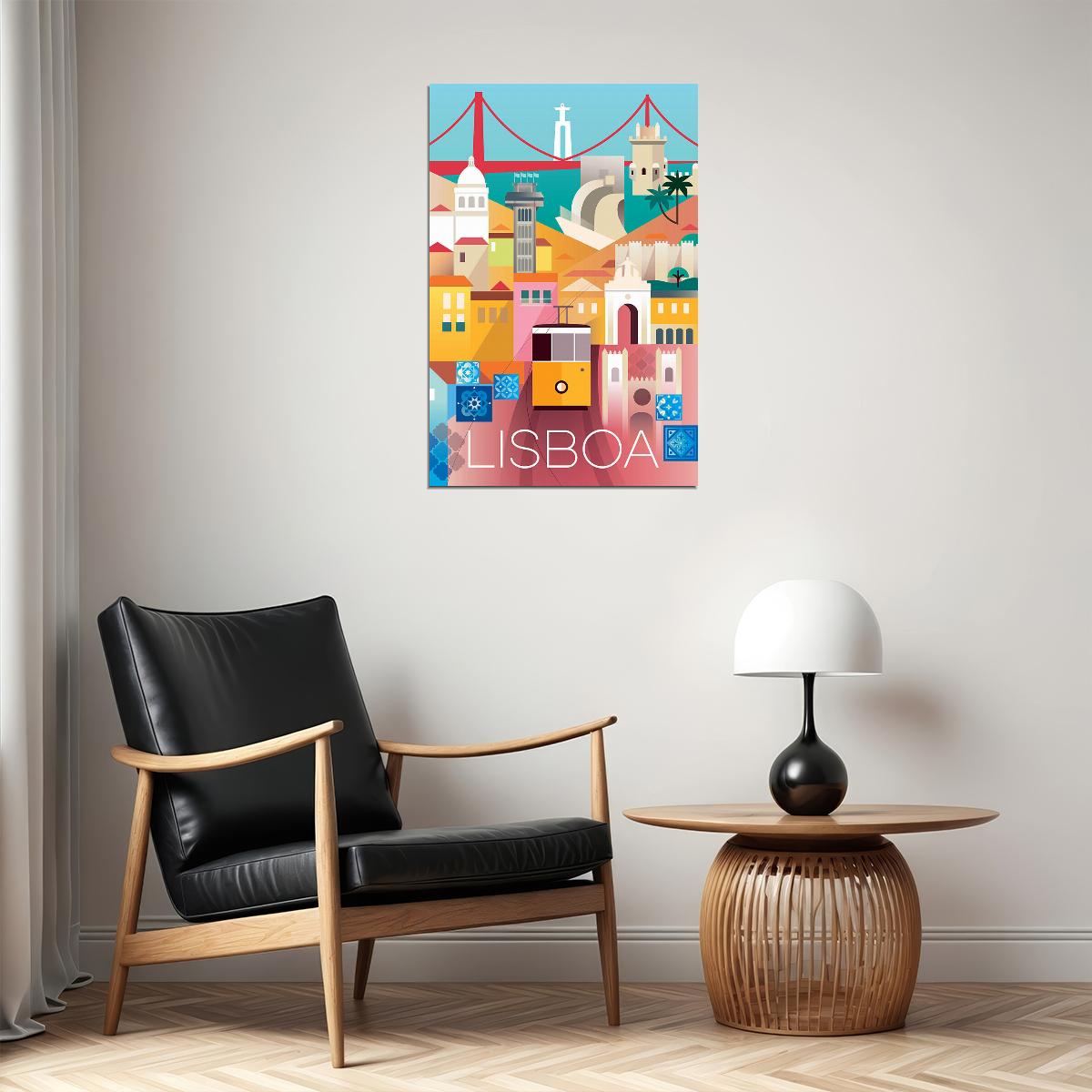 Lisbon Portugal Travel World City Poster Wall Art Print Home Wall Decor