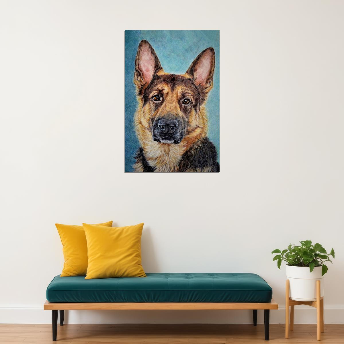 German Shepherd Dog Breed Originating In Germany Poster Wall Art Print Home Wall Decor - xonomax