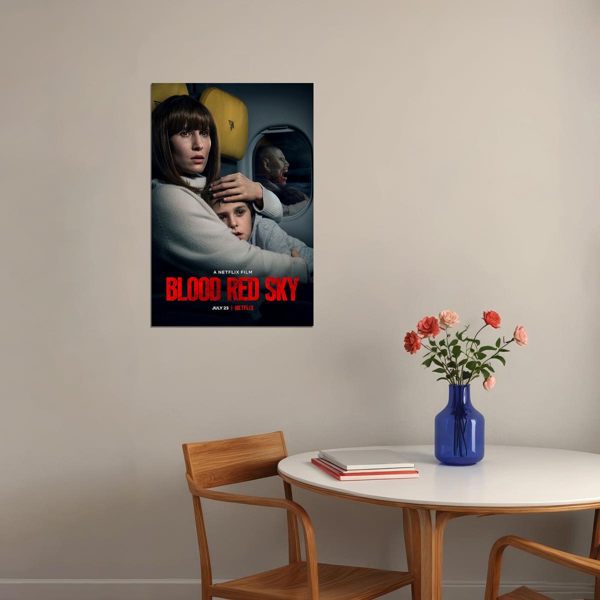 Blood Red Sky 2021 Horror Movie Poster Wall Art Print Home Wall Decor - xonomax