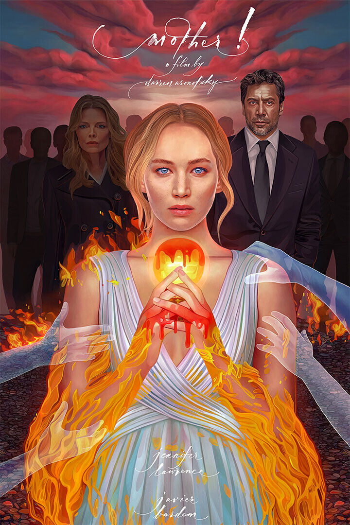 Mother! Movie Jennifer Lawrence Javier Bardem Poster Wall Art Print Home Wall Decor - xonomax