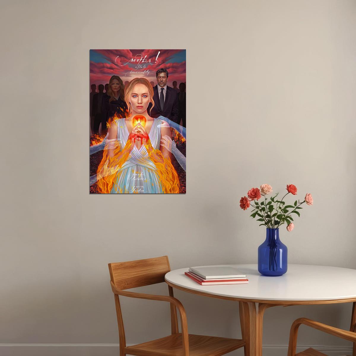 Mother! Movie Jennifer Lawrence Javier Bardem Poster Wall Art Print Home Wall Decor - xonomax