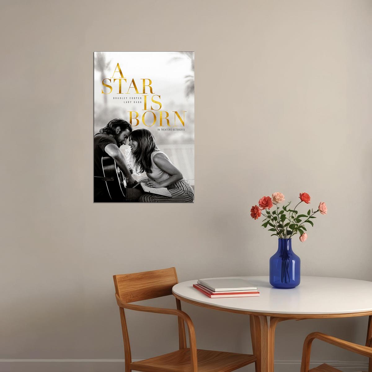 A Star Is Born Bradley Cooper Lady Gaga 2018 Movie Poster Wall Art Print Home Wall Decor - xonomax