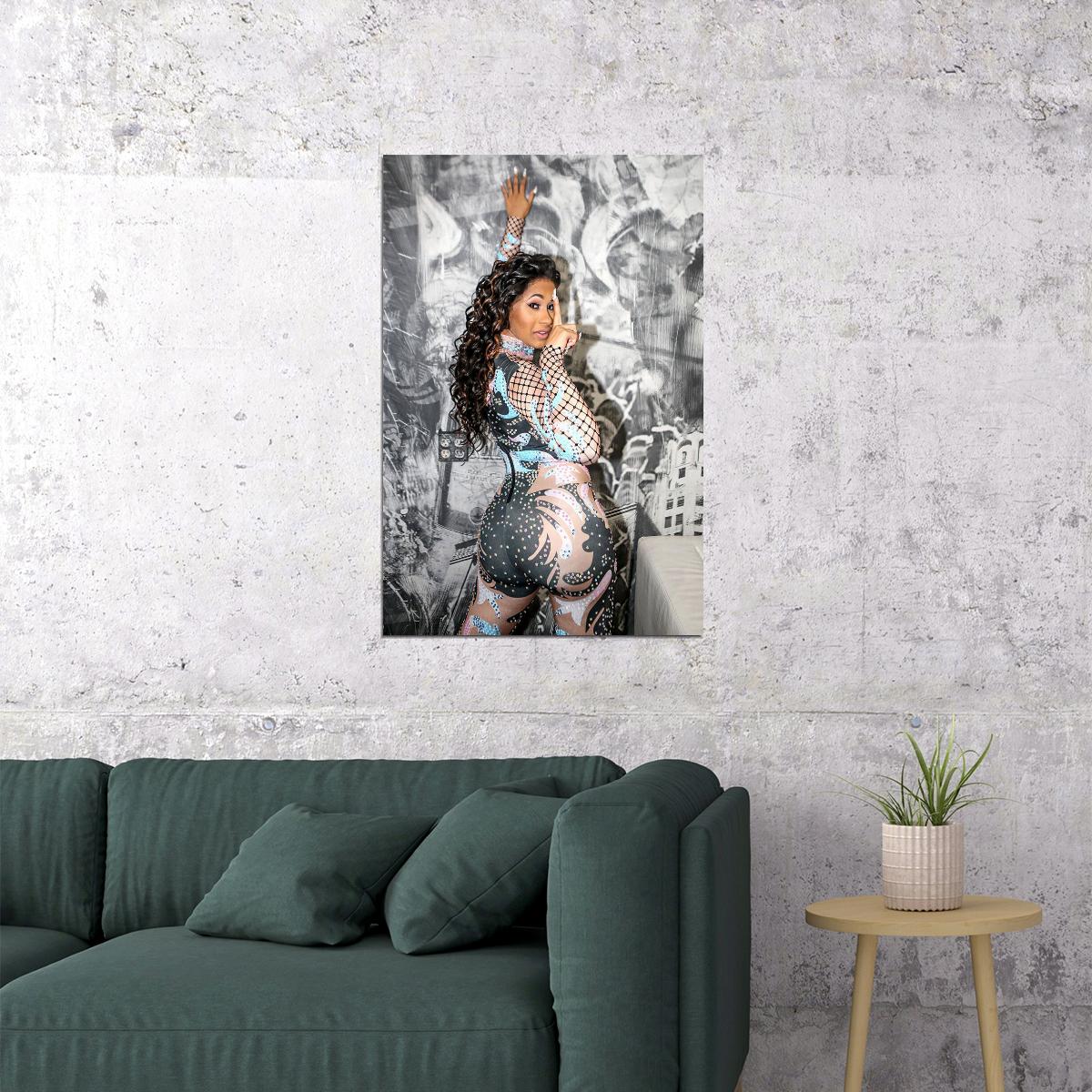 Cardi B American Fashion Female Rapper Songwriter Poster Wall Art Print Home Wall Decor - xonomax