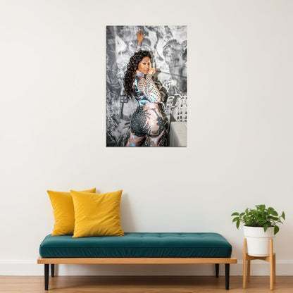 Cardi B American Fashion Female Rapper Songwriter Poster Wall Art Print Home Wall Decor - xonomax