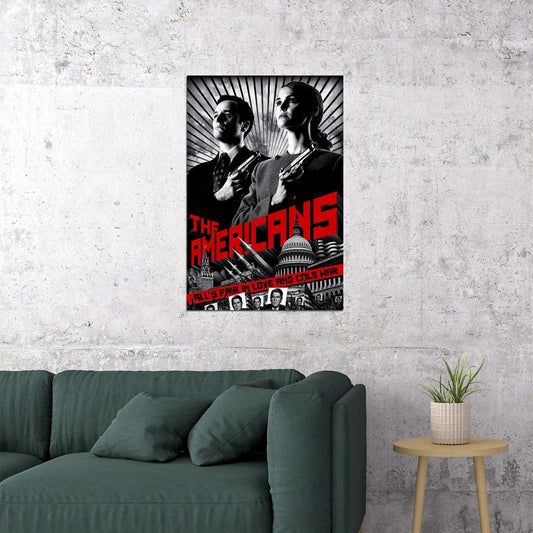 The Americans Tv Series 2018 Movie Crime Drama Poster Wall Art Print Home Wall Decor - xonomax