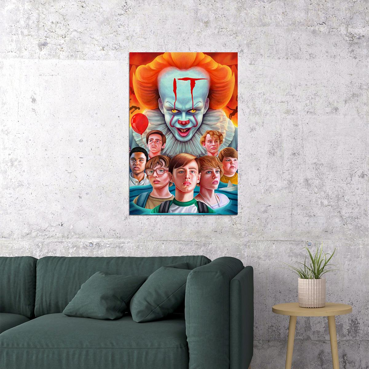 It Movie Pennywise Stephen Horror Drama Poster Wall Art Print Home Wall Decor - xonomax