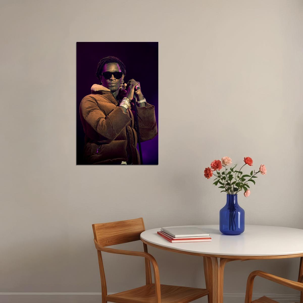 Young Thug Rap Hip Hop Music Singer Fashion Cover Poster Wall Art Print Home Wall Decor