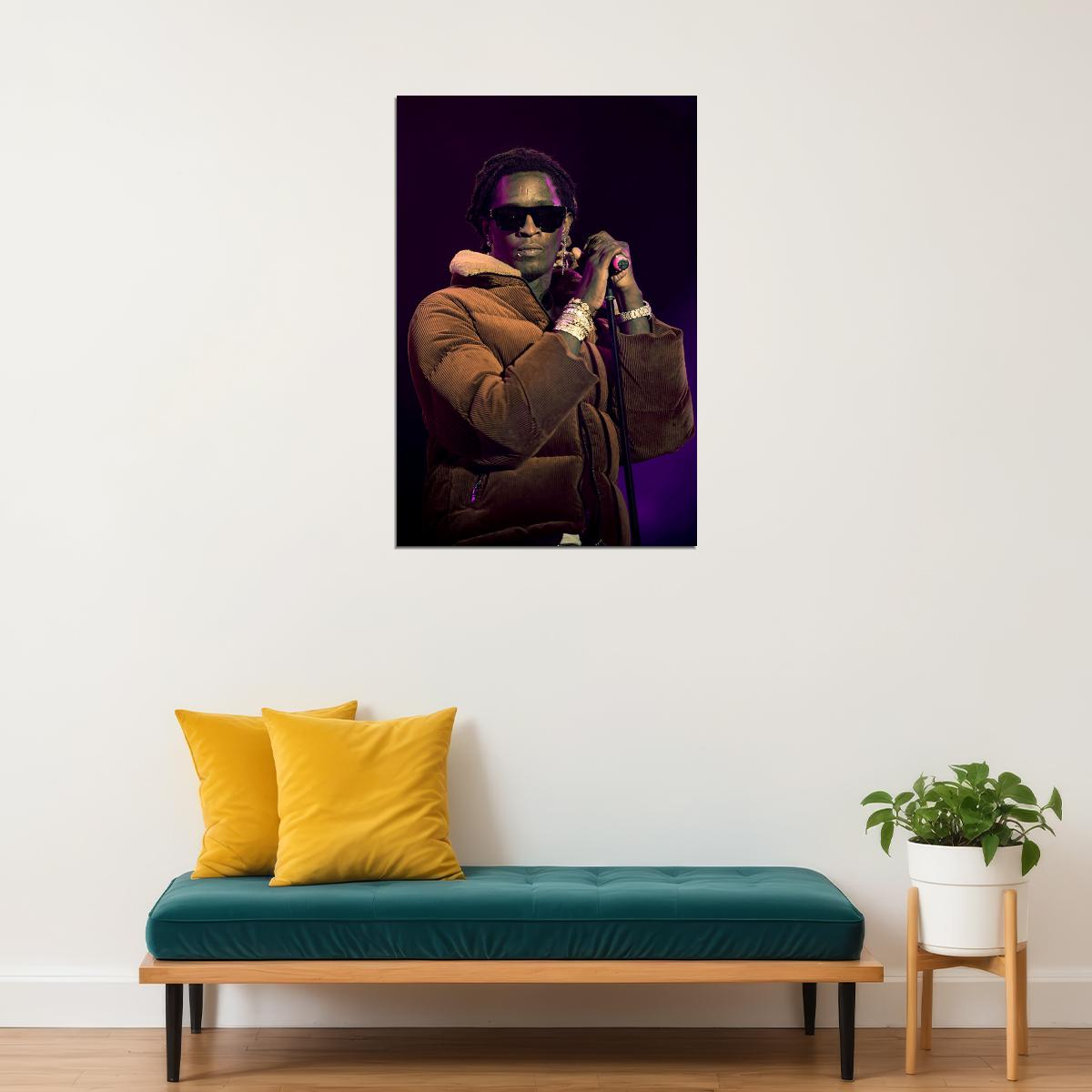 Young Thug Rap Hip Hop Music Singer Fashion Cover Poster Wall Art Print Home Wall Decor