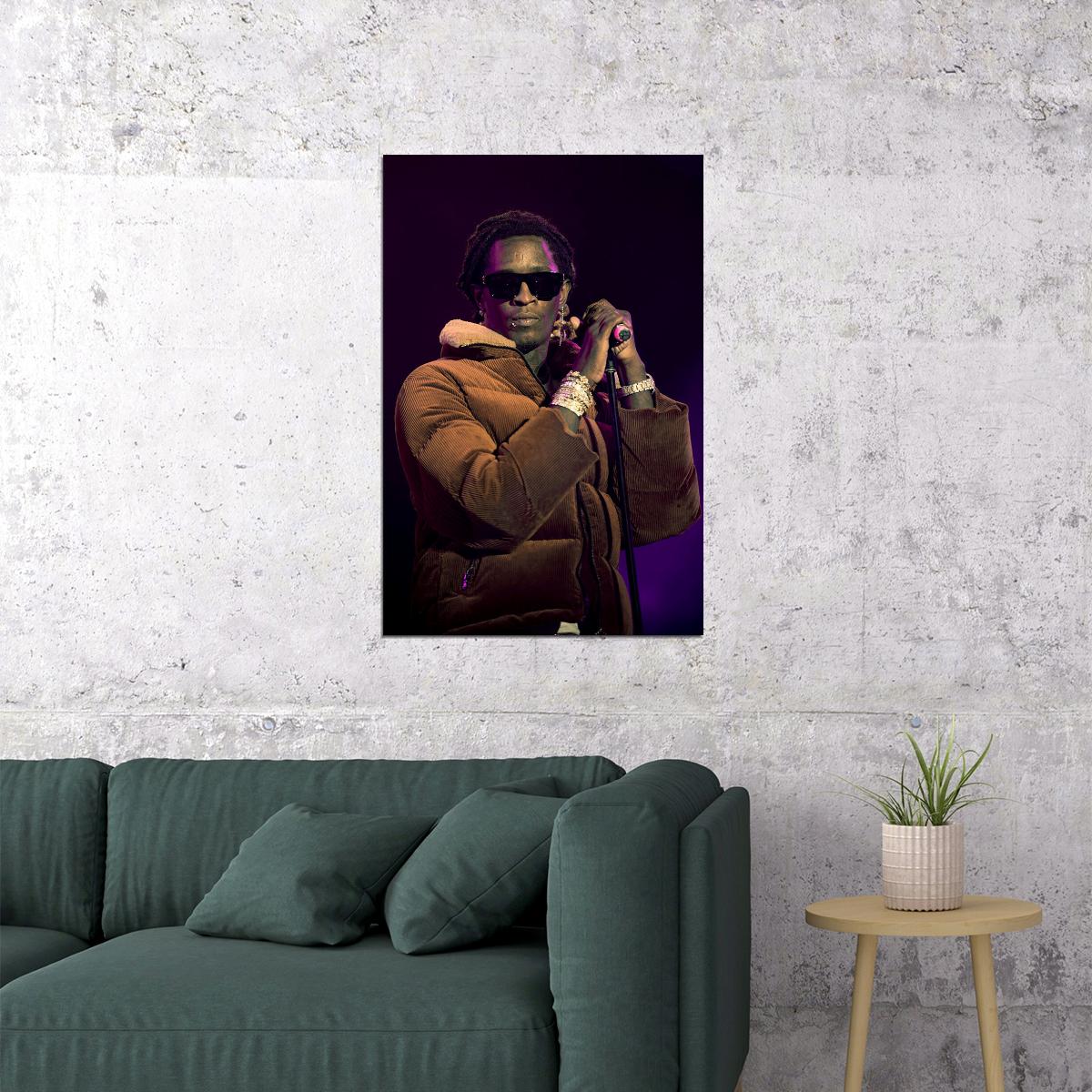 Young Thug Rap Hip Hop Music Singer Fashion Cover Poster Wall Art Print Home Wall Decor